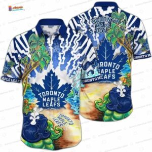 Blue Wave Palm Toronto Maple Leafs Hawaiian Shirts