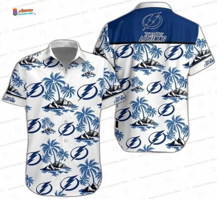 Blue Palm Tampa Bay Lightning Hawaiian Shirt – Island Design Blue Palm Tampa Bay Lightning Hawaiian Shirt – Island Design
