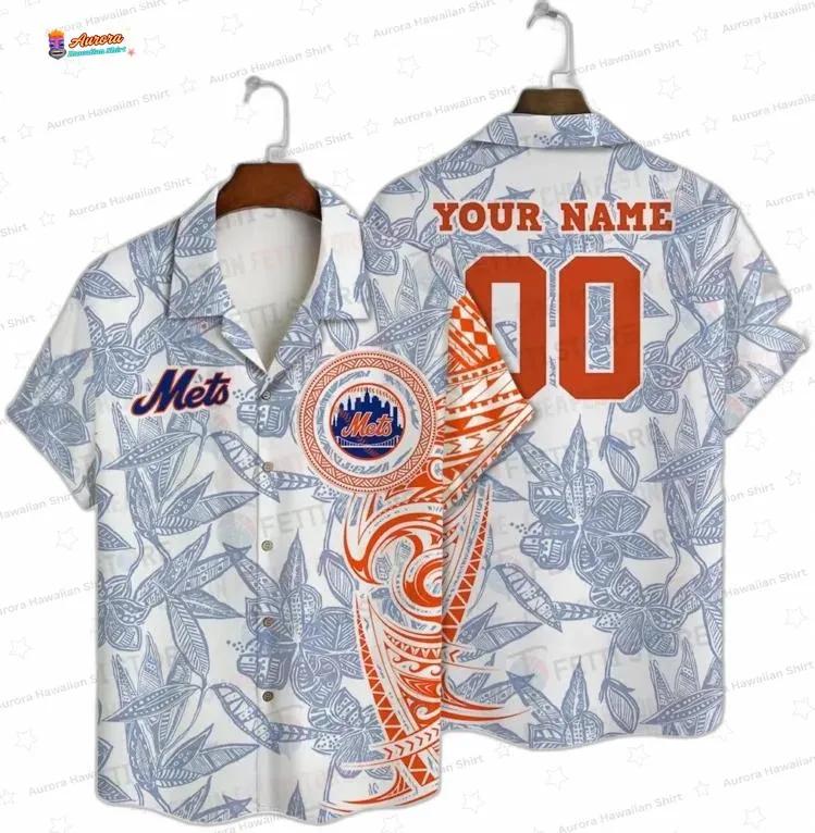 Personalized Tropical Game Day New York Mets Hawaiian Shirt Personalized Tropical Game Day New York Mets Hawaiian Shirt