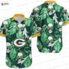 Surf Skull Hibiscus Green Bay Packers Hawaiian Shirt, Dark Island Game Day