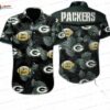 Emerald Rose Skull Green Bay Packers Hawaiian Shirt, Floral Fan Aloha Button-Up