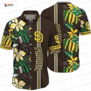 Tropical Stripe Resort Style San Diego Padres Hawaiian Shirt