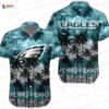 Power Wave Philadelphia Eagles Hawaiian Shirt, Black Teal Statement Button-Up