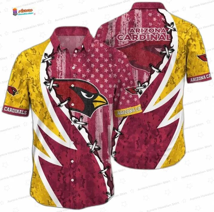 Patriotic Lace-Up Arizona Cardinals Hawaiian Shirt, Bold Fan Aloha Button-Up Patriotic Lace-Up Arizona Cardinals Hawaiian Shirt, Bold Fan Aloha Button-Up