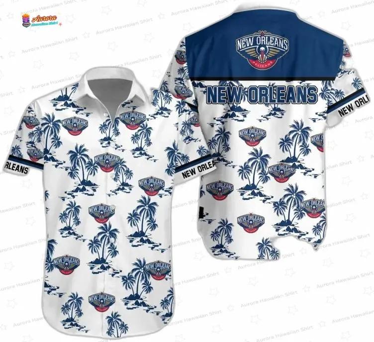 Blue Palm New Orleans Pelicans Hawaiian Shirt – Island Design Blue Palm New Orleans Pelicans Hawaiian Shirt – Island Design