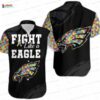 Skull Stripe Philadelphia Eagles Hawaiian Shirt, Teal Game Day Button-Up