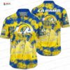 Sunset Tropics Los Angeles Rams Hawaiian Shirt, Blue Yellow Beach Style