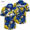 Winter Knit Los Angeles Rams Hawaiian Shirt, Blue Holiday Game Day