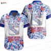Retro Floral Groove Edmonton Oilers Hawaiian Shirt, Orange Blue NHL Aloha Button-Up for Hockey Fan Gift