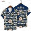 Tropical Icon Detroit Tigers Hawaiian Shirt, Navy Floral Baseball Aloha Button-Up