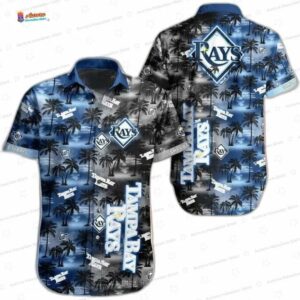 Blue Palm Night Tampa Bay Rays Hawaiian Shirt, Tropical Fan Aloha Button-Up