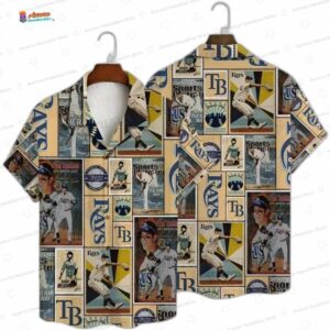 Vintage Baseball Collage Tampa Bay Rays Hawaiian Shirt, Retro Fan Style