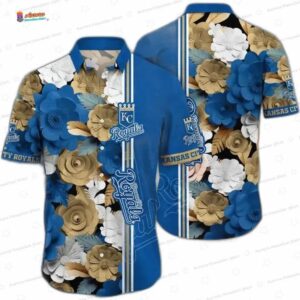 Tropical Summer Vibes Kansas City Royals Hawaiian Shirt, Blue Floral Style