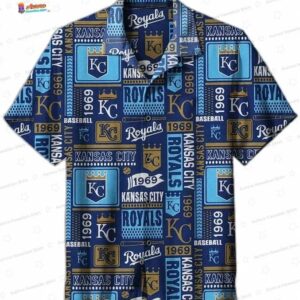 Vintage 1969 Kansas City Royals Hawaiian Shirt, Retro Resort Aloha Button-Up
