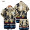 Golden Tropical Stripes Arizona Cardinals Hawaiian Shirt, Floral Fan Aloha Button-Up