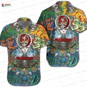 Grateful Dead Jungle San Francisco 49ers Hawaiian Shirt, Psychedelic Fan Style