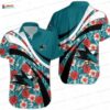 San Jose Sharks Floral Stripe Hawaiian Shirt for Hockey Fans