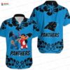 Blue Daisy Stripe Carolina Panthers Hawaiian Shirt, Floral Fan Aloha Button-Up