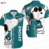 Teal Surf Mickey Philadelphia Eagles Hawaiian Shirt, Beach Fan Aloha Button-Up
