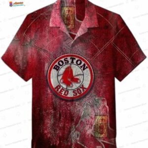 Vintage Map Graphic Boston Red Sox Hawaiian Shirt, Red Fan Style