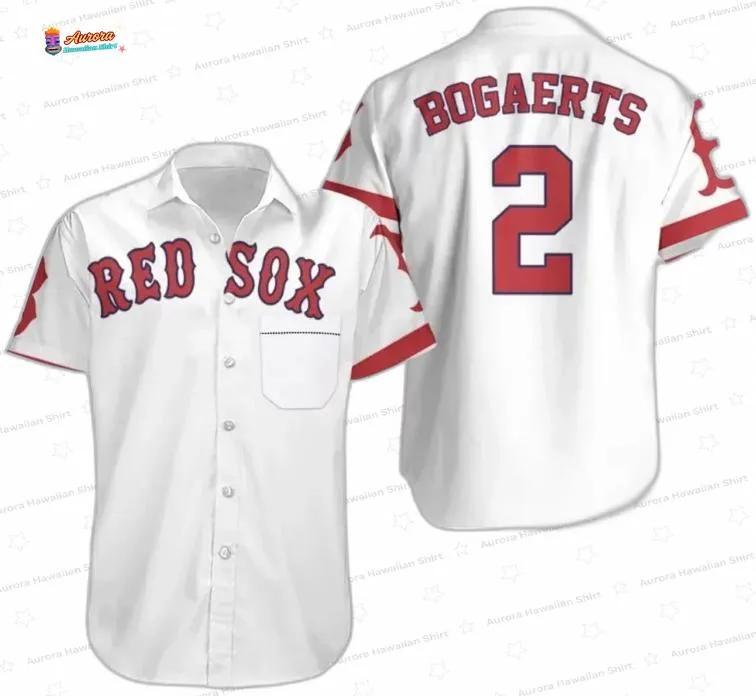 Xander Bogaerts Tribute Boston Red Sox Hawaiian Shirt, White Jersey Style Xander Bogaerts Tribute Boston Red Sox Hawaiian Shirt, White Jersey Style