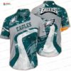 Patriotic Floral Philadelphia Eagles Hawaiian Shirt, Coastal Fan Aloha Button-Up