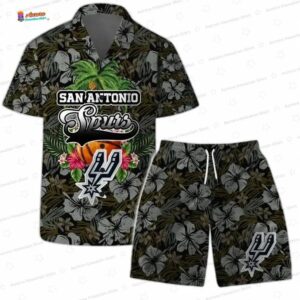 Midnight Hibiscus San Antonio Spurs Hawaiian Shirt – Tropical Game Day Style