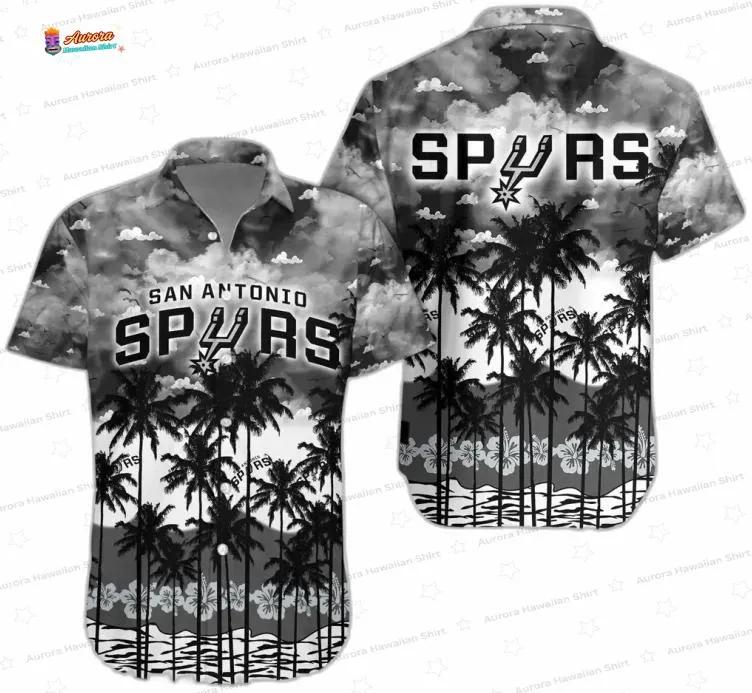 Monochrome Palm Sunset San Antonio Spurs Hawaiian Shirts Monochrome Palm Sunset San Antonio Spurs Hawaiian Shirts