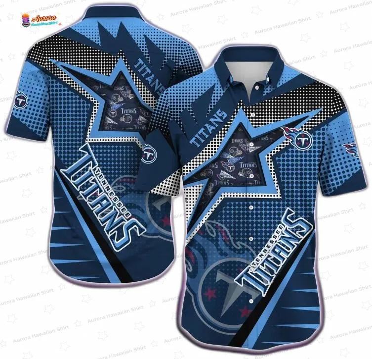 Blue Starburst Tennessee Titans Hawaiian Shirt Game Day Vibes Blue Starburst Tennessee Titans Hawaiian Shirt Game Day Vibes
