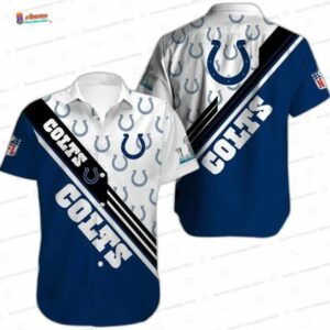 Diagonal Stripe Horseshoe Indianapolis Colts Hawaiian Shirt Game Day Vibes