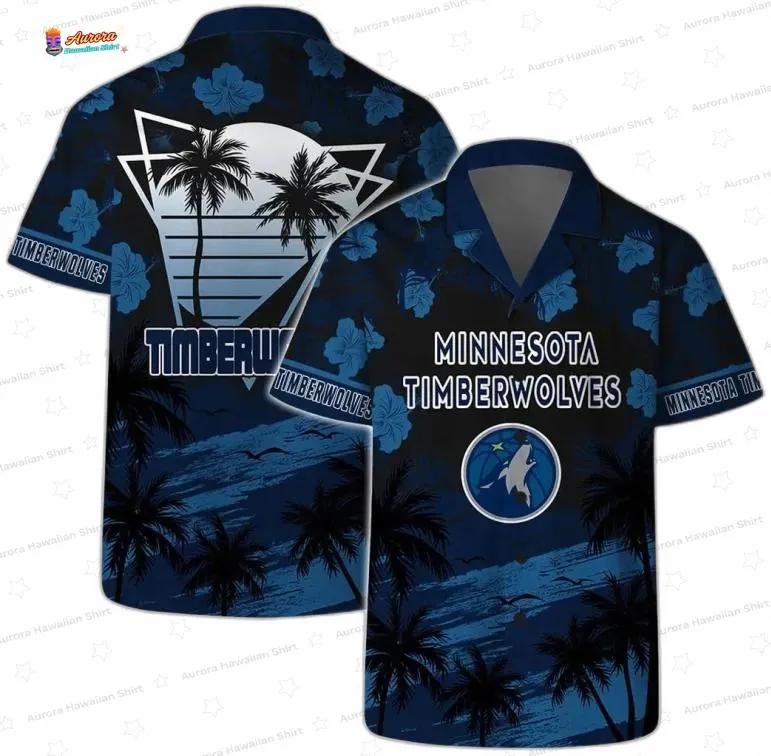 Midnight Palm Sunset Minnesota Timberwolves Hawaiian Shirts Midnight Palm Sunset Minnesota Timberwolves Hawaiian Shirts