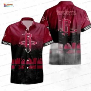 Crimson Shadow Palm Houston Rockets Hawaiian Shirt – Night Coast Fan Style