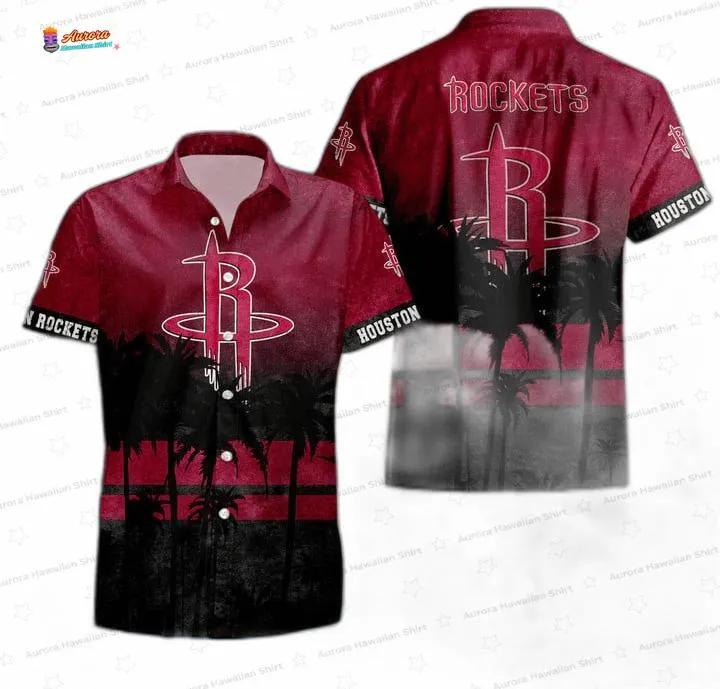 Crimson Shadow Palm Houston Rockets Hawaiian Shirt – Night Coast Fan Style Crimson Shadow Palm Houston Rockets Hawaiian Shirt – Night Coast Fan Style