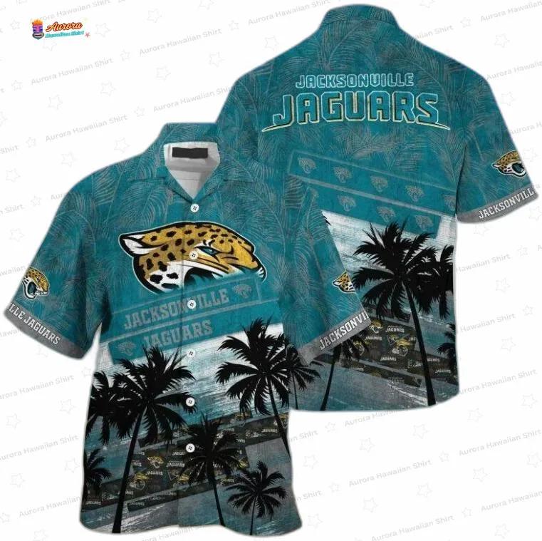 Jaguar Palm Horizon Jacksonville Jaguars Hawaiian Shirt Jaguar Palm Horizon Jacksonville Jaguars Hawaiian Shirt