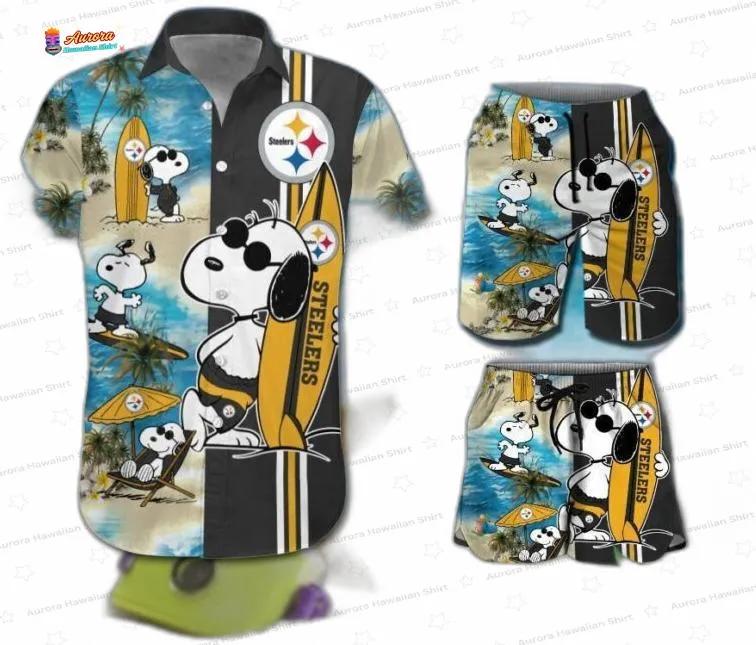 Surfing Snoopy Pittsburgh Steelers Hawaiian Shirt Surfing Snoopy Pittsburgh Steelers Hawaiian Shirt