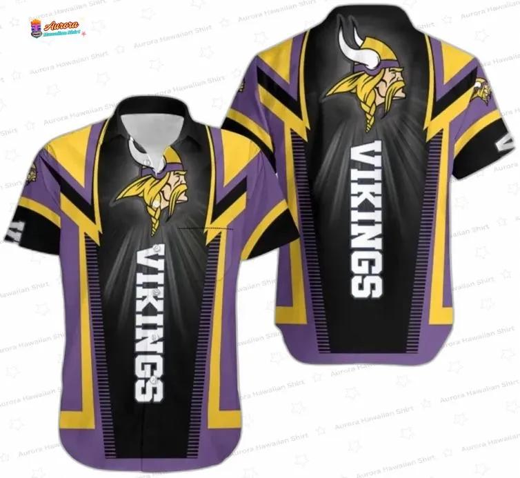 Purple Lightning Strike Minnesota Vikings Hawaiian Shirt, Bold Fan Aloha Button-Up Purple Lightning Strike Minnesota Vikings Hawaiian Shirt, Bold Fan Aloha Button-Up