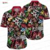Crimson Palm Street Atlanta Falcons Hawaiian Shirt, Tropical Fan Aloha Button-Up
