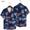 Tropical Escape Minnesota Twins Hawaiian Shirt, Tiki Surfer Palm Style