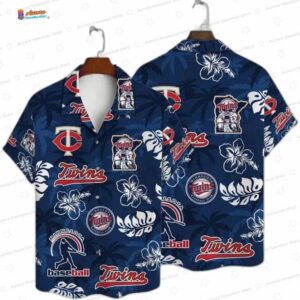 Tropic Dream Minnesota Twins Hawaiian Shirt, Navy Vacation Style