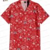 Red Hibiscus Bull Head Chicago Bulls Hawaiian Shirts