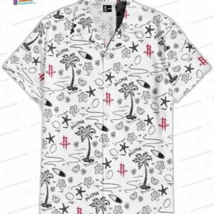 White Aloha Surf Doodle Houston Rockets Hawaiian Shirts