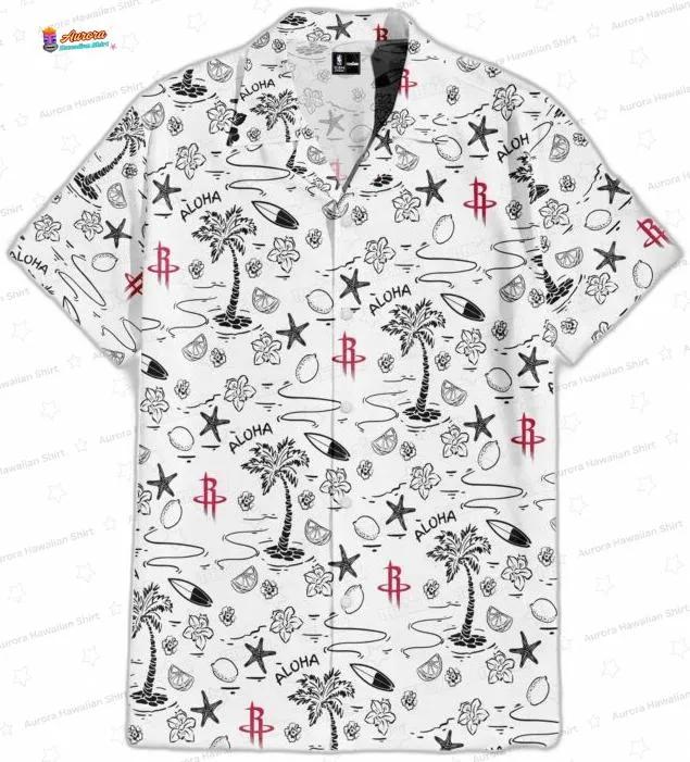 White Aloha Surf Doodle Houston Rockets Hawaiian Shirts White Aloha Surf Doodle Houston Rockets Hawaiian Shirts