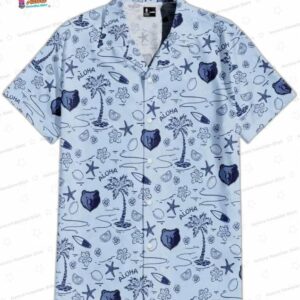 Ice Blue Aloha Surf Memphis Grizzlies Hawaiian Shirts