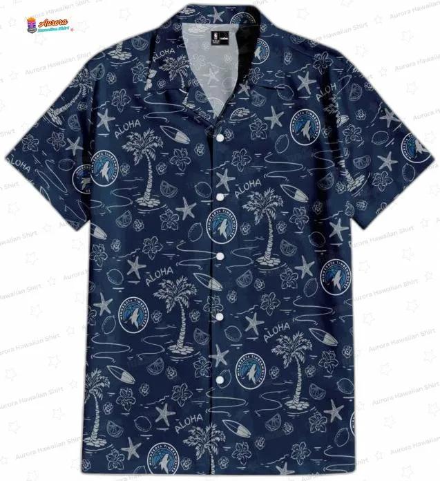 Midnight Aloha Palm Minnesota Timberwolves Hawaiian Shirt – Coastal Fan Style Midnight Aloha Palm Minnesota Timberwolves Hawaiian Shirt – Coastal Fan Style