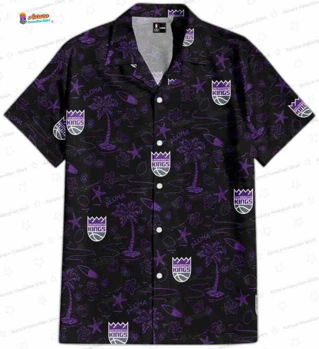 Black Purple Tropical Doodle Sacramento Kings Hawaiian Shirts Black Purple Tropical Doodle Sacramento Kings Hawaiian Shirts