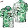 Green Shamrock Chevron Boston Celtics Hawaiian Shirts Green Shamrock Chevron Boston Celtics Hawaiian Shirts