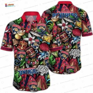 Tiki Florida Panthers Hawaiian Shirt – Tropical Ocean Design