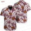 Tiki Surf Paradise Washington Commanders Hawaiian Shirt, Pink Palm Game Day