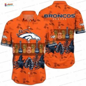 Tropical Luau Ukulele Denver Broncos Hawaiian Shirt, Vacation Style Aloha Button-Up