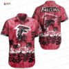 Tropical Horizon Atlanta Falcons Hawaiian Shirt, Red Palm Fan Edition Tropical Horizon Atlanta Falcons Hawaiian Shirt, Red Palm Fan Edition